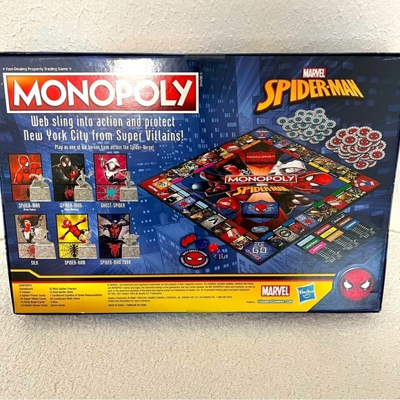 New Monopoly Marvel Spider-Man Edition Board Game Hasbro 2021 Game Day, Fun Day - Picture 2 of 7